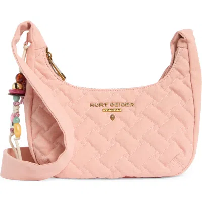 Kurt Geiger London Angel Quilted Hobo Shoulder Bag In Pink