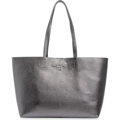 Kurt Geiger London Angel Shopper Faux Leather Tote In Silver