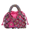 Kurt Geiger Small Macrame Crystal Handbag In Red