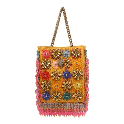 Kurt Geiger Beaded Tote Bag In Yellow