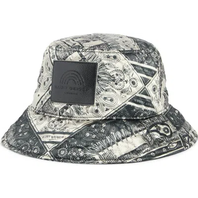 Kurt Geiger London Bandana Print Quilted Bucket Hat In Black