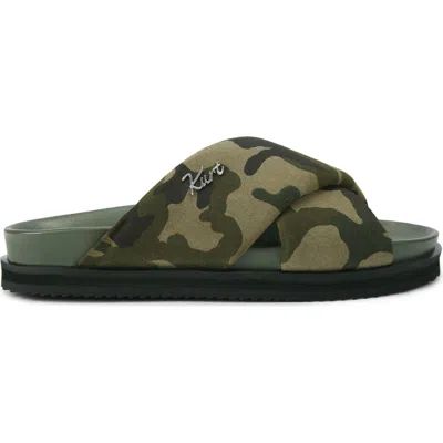 Kurt Geiger London Baron Cross Strap Slide Sandal In Green