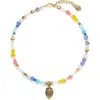 Kurt Geiger London Beaded Eagle Head Pendant Necklace