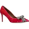 Kurt Geiger Velvet Belgravia Court Shoes In Pink