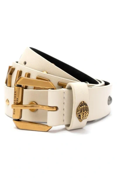 Kurt Geiger London Block Letter Leather Belt In Multi