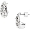 Kurt Geiger London Bombay Pavé Cz Dome Hoop Earrings In Silver