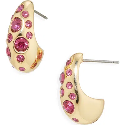 Kurt Geiger London Bombay Pavé Cz Dome Hoop Earrings In Gold