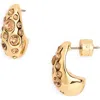 Kurt Geiger London Bombay Pavé Cz Dome Hoop Earrings In Gold
