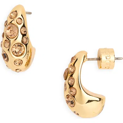 Kurt Geiger London Bombay Pavé Cz Dome Hoop Earrings In Gold