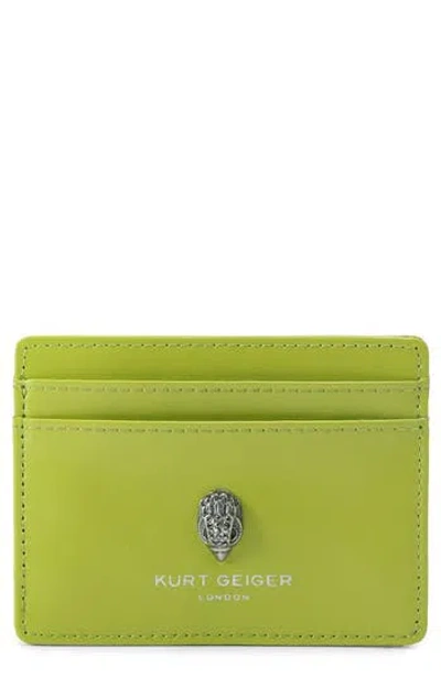Kurt Geiger London Bond Leather Card Holder In Green