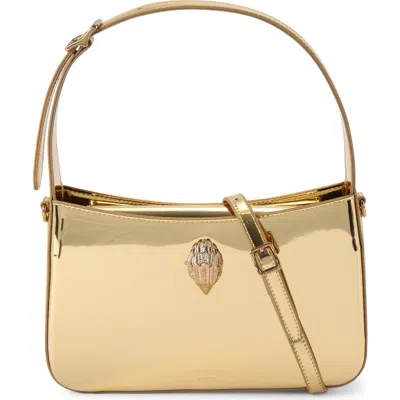 Kurt Geiger London Bond Metallic Leather Shoulder Bag In Gold