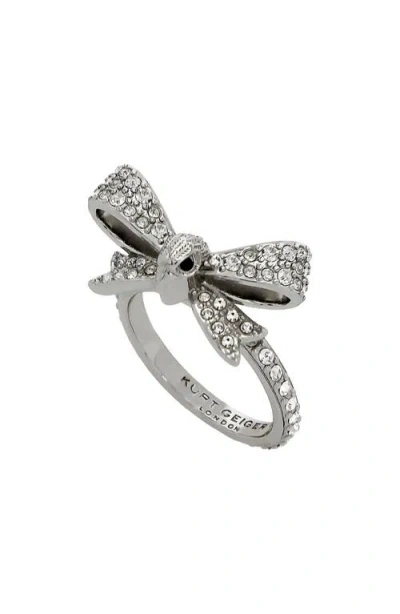 Kurt Geiger London Bow Ring In Silver