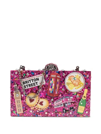 Kurt Geiger London Box Glittered Clutch Bag In Pink