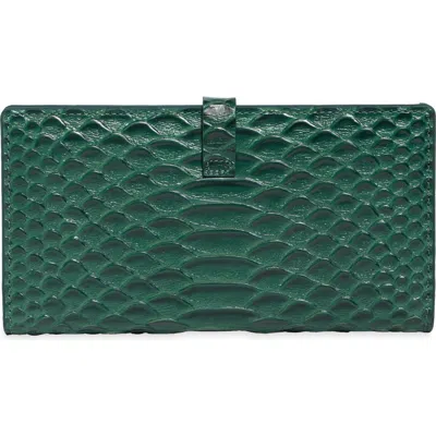 Kurt Geiger London Brixton Continental Leather Wallet In Dark Green
