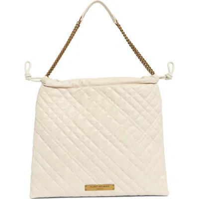Kurt Geiger London Brixton Drawstring Shoulder Bag In White