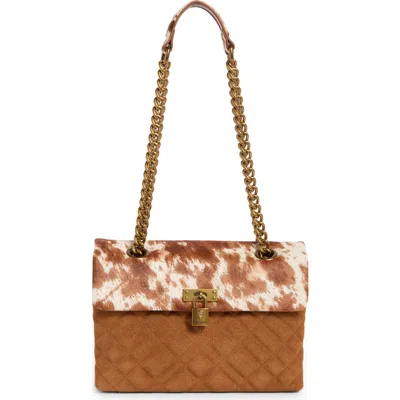 Kurt Geiger London Brixton Genuine Calf Hair Shoulder Bag In Brown