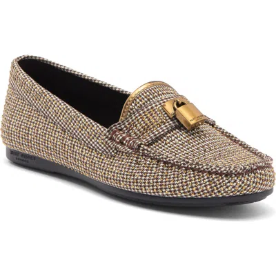 Kurt Geiger London Brixton Houndstooth Loafer In Dark Beige