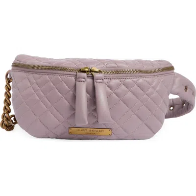 Kurt Geiger London Brixton Leather Belt Bag In Light/pastel Purple
