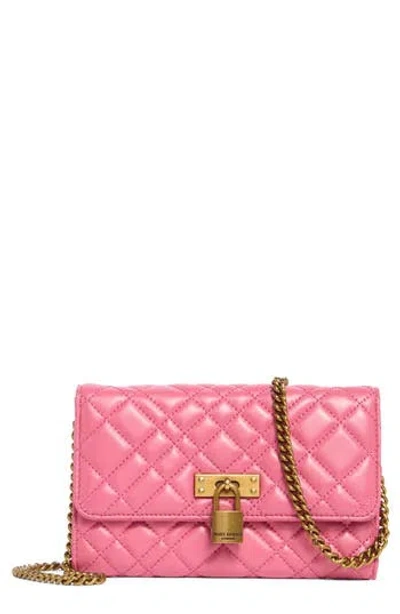 Kurt Geiger London Brixton Leather Wallet On A Chain In Pink