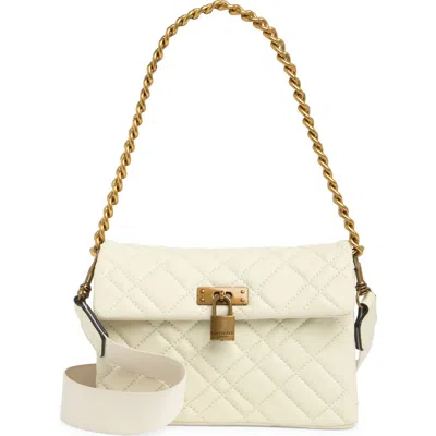 Kurt Geiger London Brixton Lock Convertible Crossbody Bag In Bone