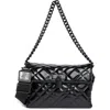Kurt Geiger London Brixton Lock Drench Leather Bag In Black