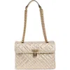 Kurt Geiger London Brixton Lock Shoulder Bag In Natural/gold
