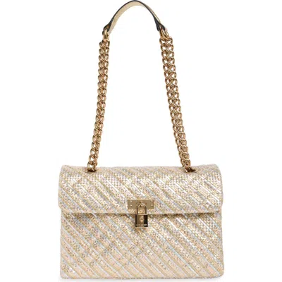 Kurt Geiger London Brixton Lock Shoulder Bag In Natural/gold