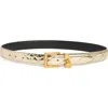 Kurt Geiger London Brixton Metallic Quilted Belt In Gold