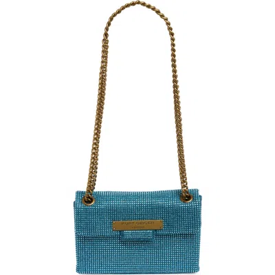 Kurt Geiger London Brixton Mini Plate Rhinestone Crossbody Bag In Blue