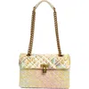 Kurt Geiger London Brixton Mixed Media Shoulder Bag In Open White