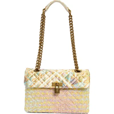 Kurt Geiger London Brixton Mixed Media Shoulder Bag In Open White