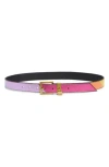 Kurt Geiger London Brixton Patchwork Belt In Pink
