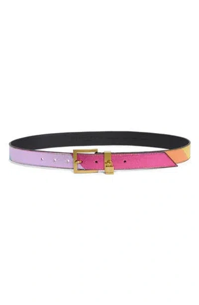 Kurt Geiger London Brixton Patchwork Belt In Pink