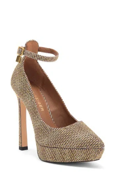 Kurt Geiger London Brixton Platform Court Pump In Dark Beige