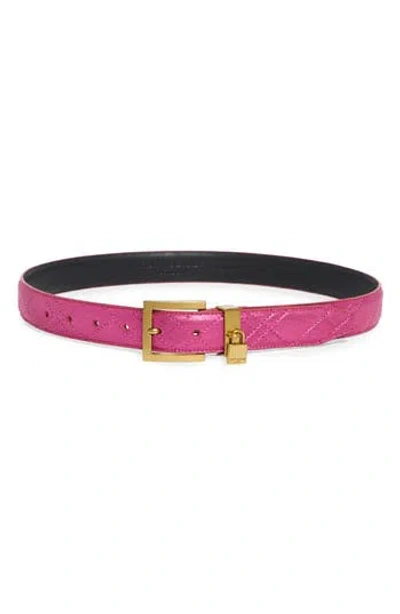 Kurt Geiger London Brixton Quilted Belt In Pink