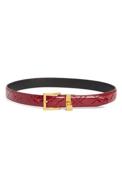 Kurt Geiger London Brixton Quilted Belt In Red