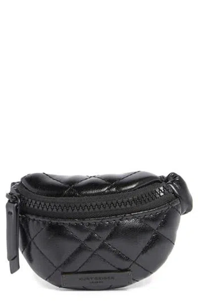 Kurt Geiger London Brixton Quilted Leather Wristlet In Black