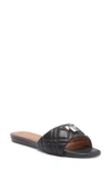 Kurt Geiger London Brixton Quilted Slide Sandal In Black