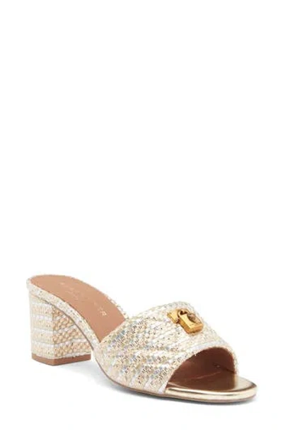 Kurt Geiger London Brixton Slide Sandal In Natural/silver/gold