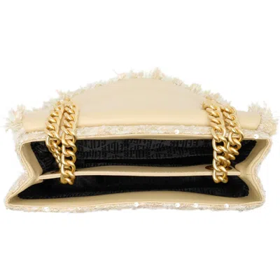 Kurt Geiger London Brixton Tweed Lock Shoulder Bag In Natural