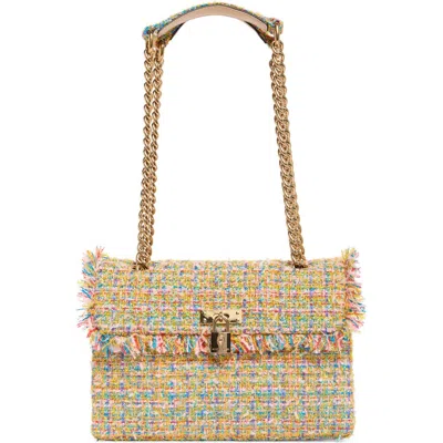 Kurt Geiger London Brixton Tweed Shoulder Bag In Yellow Multi