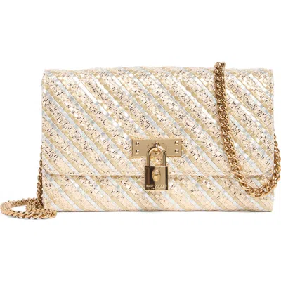 Kurt Geiger London Brixton Wallet On A Chain In Natural/gold