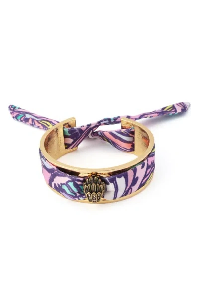 Kurt Geiger London Butterfly Fabric Tie Bracelet In Multi