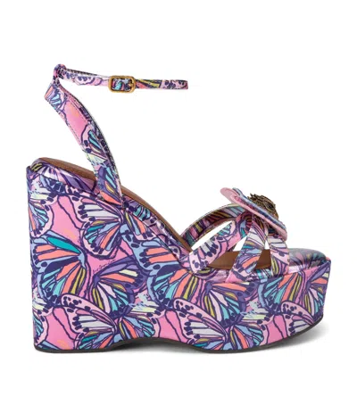 Kurt Geiger London Butterfly Wedge Sandals In Purple