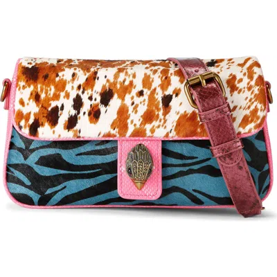 Kurt Geiger London Camden Flap Genuine Calf Hair & Leather Shoulder Bag In Multi