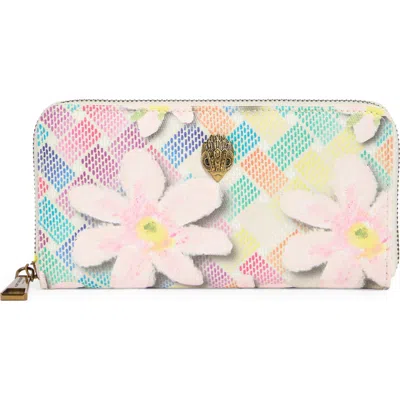 Kurt Geiger London Camden Zip Wallet In Pink Comb
