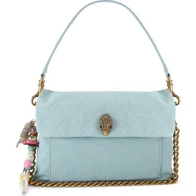 Kurt Geiger Celia Quilted Canvas Shoulder Bag In Blue