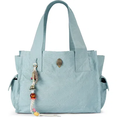 Kurt Geiger Celia Quilted Canvas Tote In Purple
