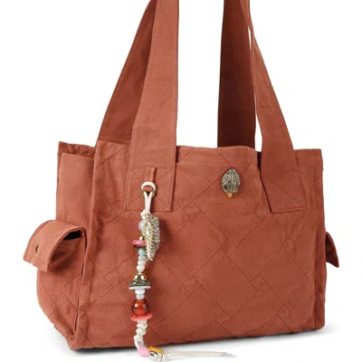 Kurt Geiger London Celia Canvas Tote In Brown