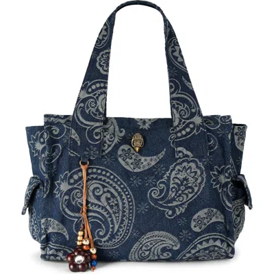 Kurt Geiger London Celia Paisley Tote In Blue